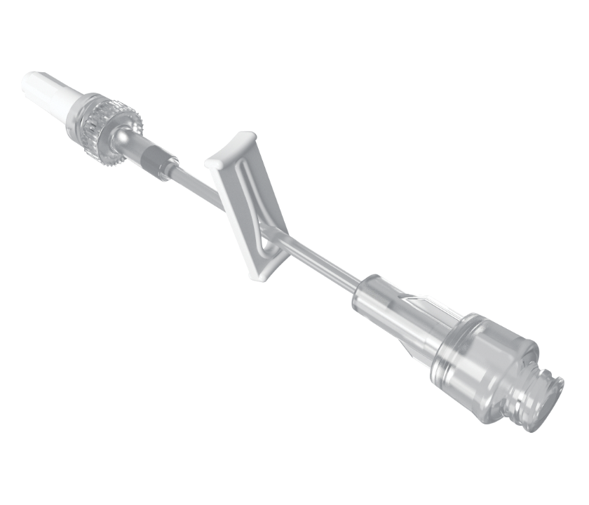 Válvula sin aguja con linea de extensión